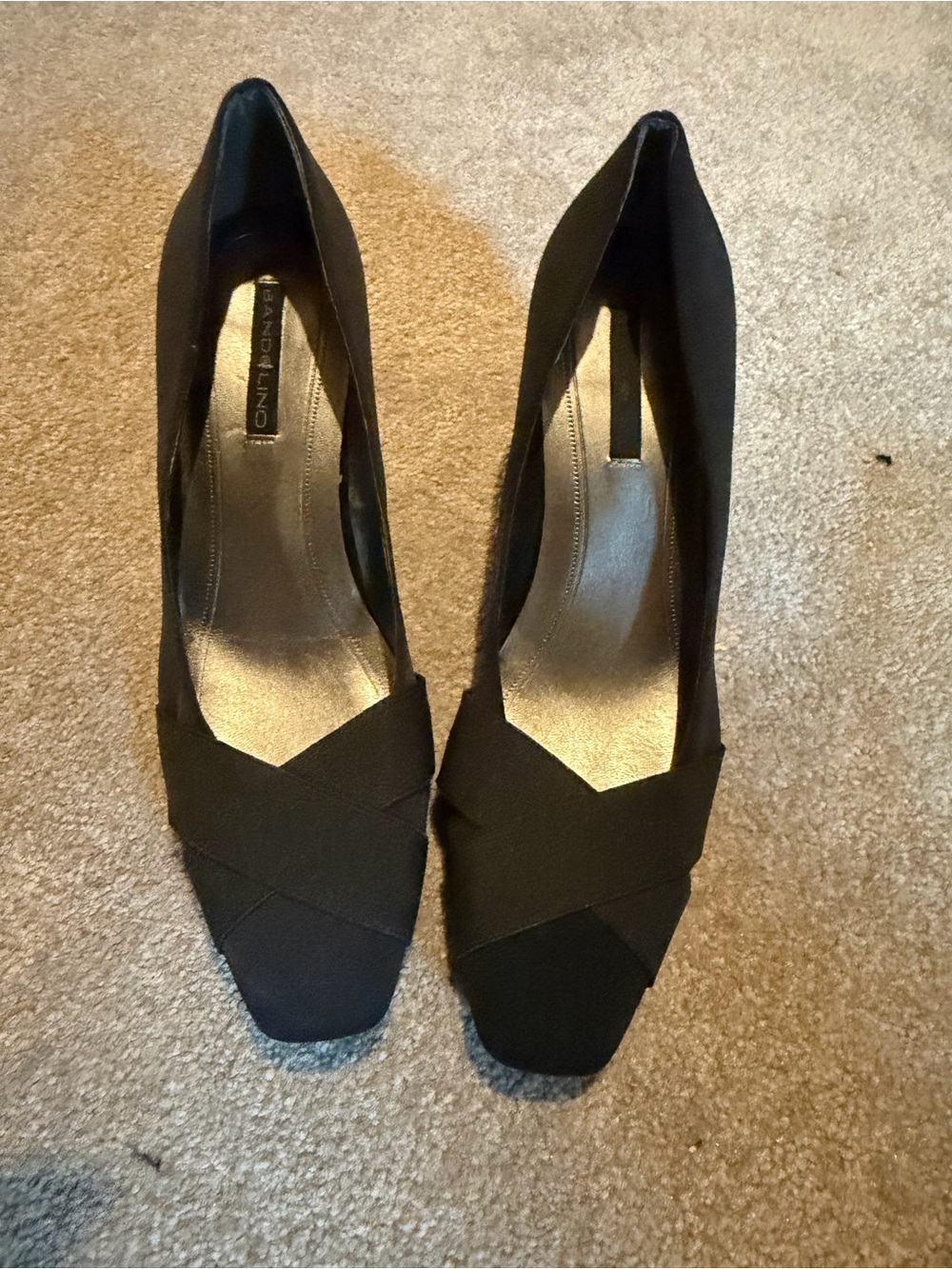 Bandolino Black Pointed Square-Toe Dress Pumps
